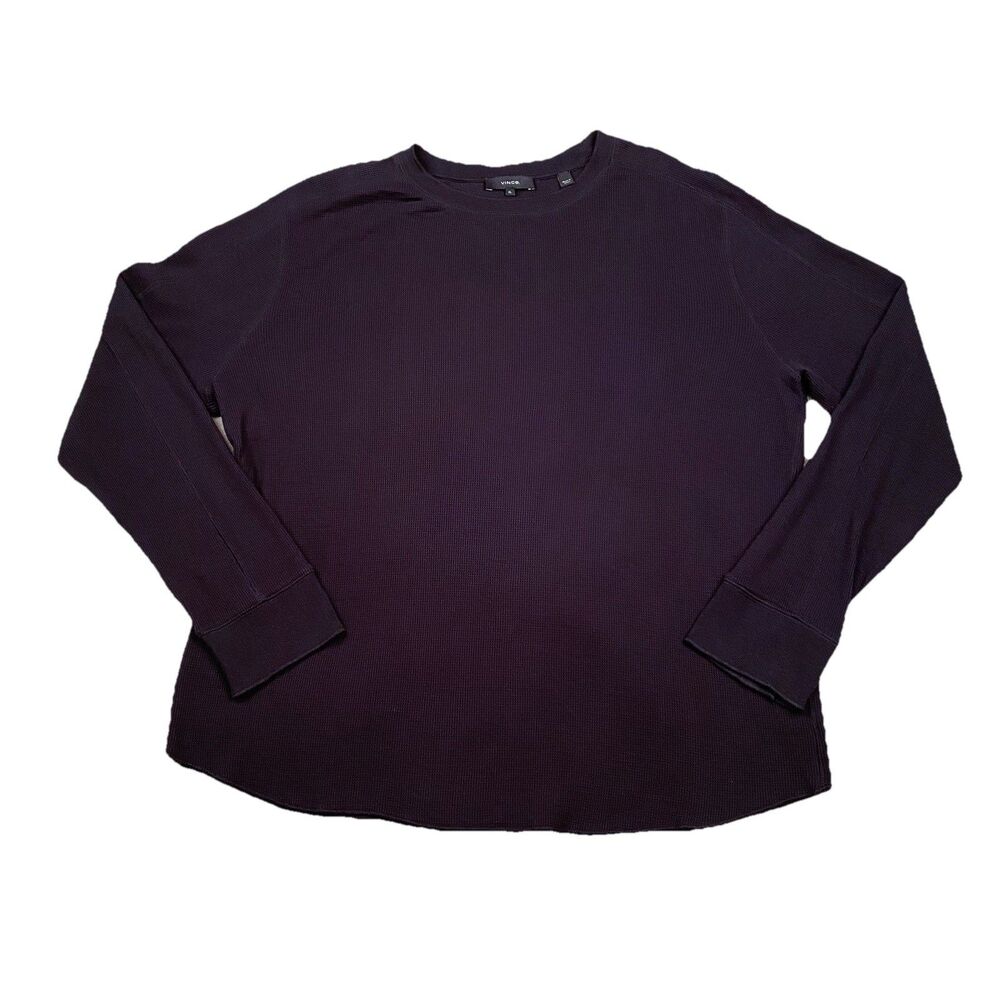 Vince Thermal T-Shirt Mens XL Black Waffle Knit Long Sleeve Classic Outdoor